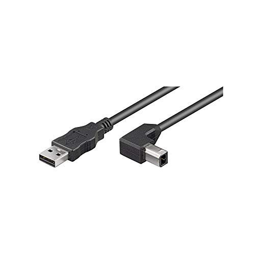 Goobay 50856 USB 2.0 auf USB B Druckerkabel 90 Grad Stecker / f&uuml;r Scanner & Drucker / Scannerkabel Universal kompatibel Dell Epson / Schwarz / 2 Meter