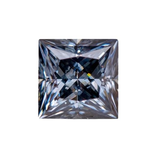 Moissanite grise de laboratoire taille princesse une gemme d'exception pour haute joaillerie