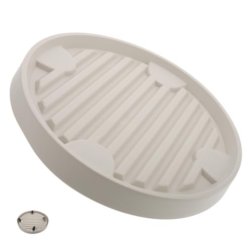 PRETYZOOM Vase Tray on Wheels Organizer Ring Rack Awning Zippers Balance Balance Blocks Jack Post Terminals Double Door Bolts Flowerpot Wall Stickers Garden Plant Trolley Beige Plastic