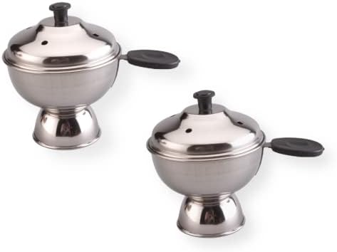 Stainless Steel Chiratta Puttu Maker, Chiratta Maker, Puttu,Kutti Puttu,Steamer Puttu, Cooker, Maker,Kudam,Cooker,Steamer,charatta puttu Maker in Stainless Steel Silver Medium Pack of 2