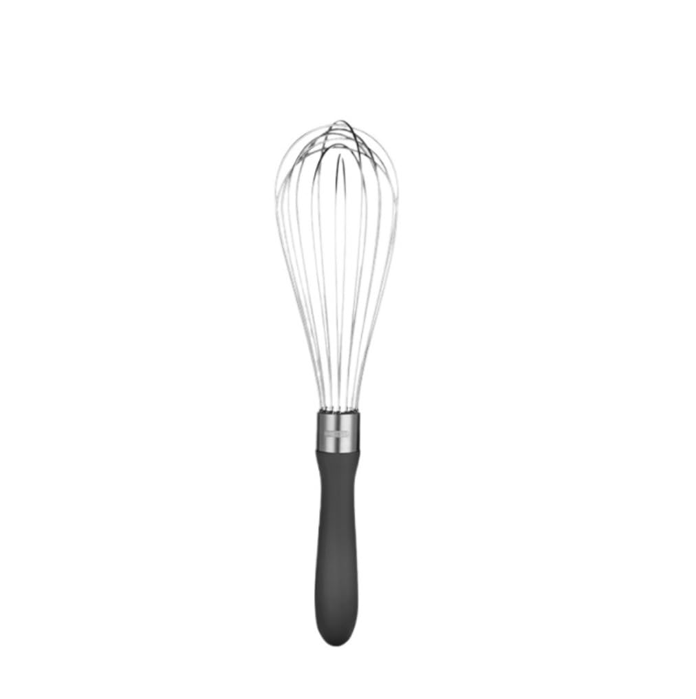 Fouet Cuisine Fouet À Ballon De Cuisson, Mélangeur Cuisine en Acier Inoxydable, Outil Mélange Manuel Batteur Manuel(Black,27.9x6.9cm)