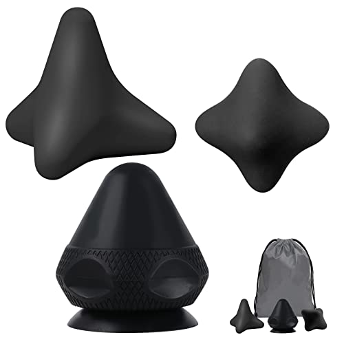 RYMALL Triggerpunkt Drücker Massagegerät 3 Stück,Schmerzfrei Drücker Set mit Saugnapf & Beutel für Muskelschmerzen und Verspannungen, Osteopressur Drücker Massager für Selbstmassage (Schwarz)