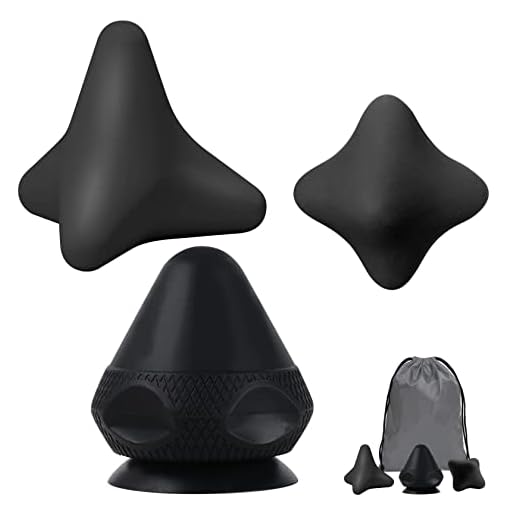 RYMALL Triggerpunkt - Aparato de masaje (3 unidades, sin dolor, con ventosa y bolsa para dolores musculares y tensiones, osteopresión, masajeador para automasaje (negro)