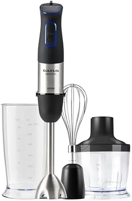 Taurus Amazing – Batidora AHBA1000X | 1000W | 20 velocidades + Turbo | Cuchillas inox 4 filos | Diseño soft-touch | Antisalpicaduras | Set de accesorios completo