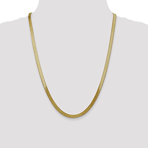 IceCarats 14K Solid Yellow Gold 5mm Herringbone Chain Necklace4