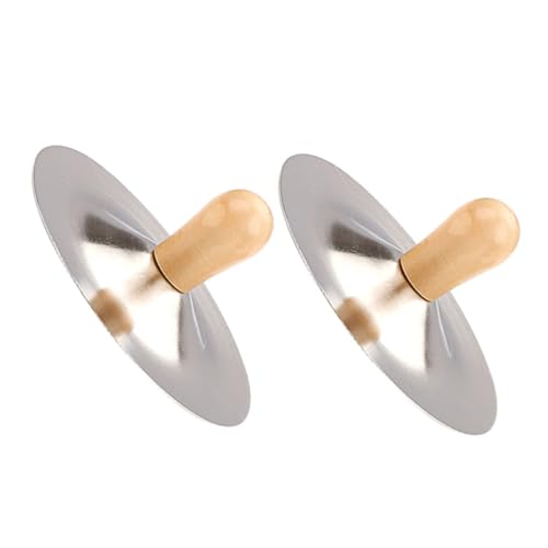 SUPVOX Dance Hand Cymbals for Boys and Girls Adults Metal Finger Cymbals Wooden Handles for Belly Dancing