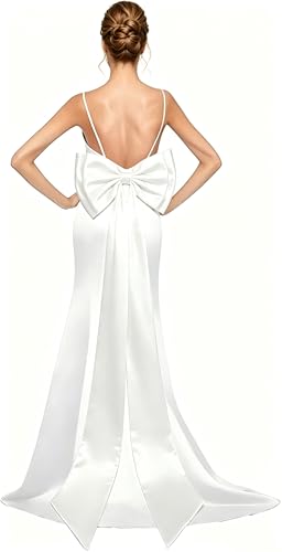 Lazo grande de satén para despedida de soltera y vestidos de novia modernos