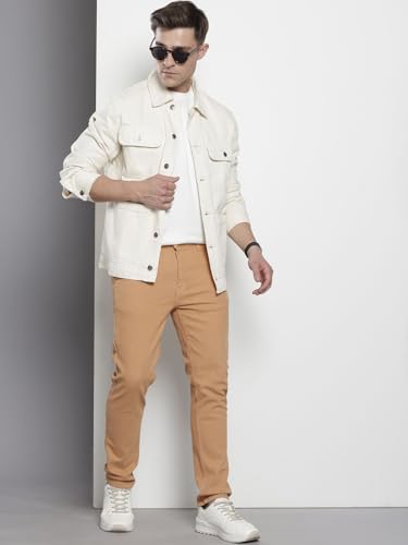Image of The Indian Garage Co Men Slim Fit Solid Mid-Rise Jeans