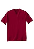 KingSize Men's Big & Tall Shrink-Less Lightweight V-Neck Pocket T-Shirt - 7XL, Rich Burgundy