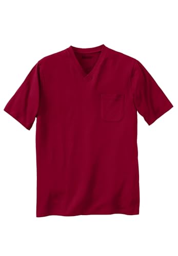 KingSize Men's Big & Tall Shrink-Less Lightweight V-Neck Pocket T-Shirt - 7XL, Rich Burgundy