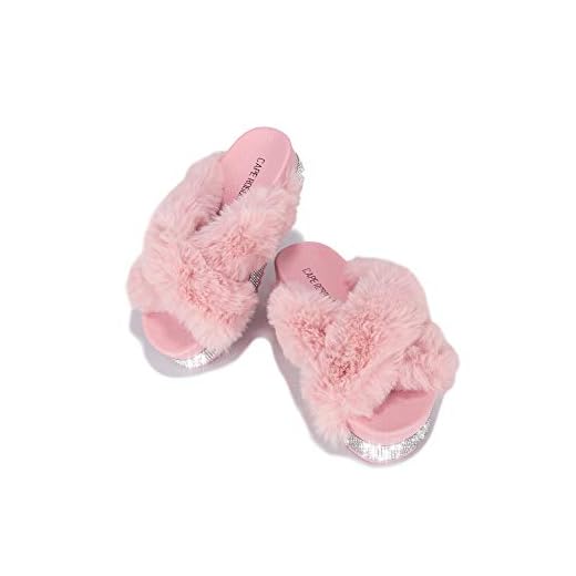 Cape Robbin Spotty Furry Faux Fur Slides Slippers,