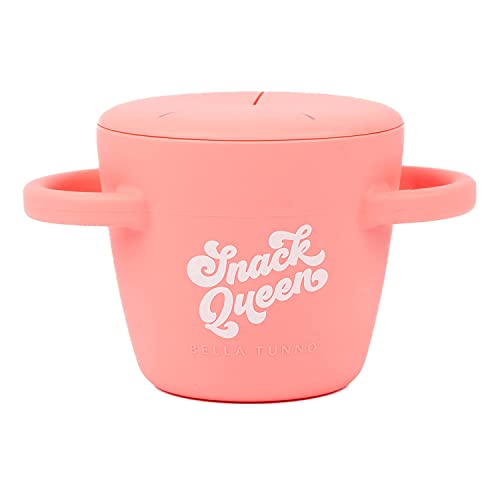 Image of Snack Cups for Toddlers by Bella Tunno, Silicone Spill Proof Food Container with Lid, Babies & Kids 6-12 Months, Snack Queen
