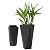 Outsunny Set of 3 Tall Planters, 28.75", 24.5", 20.5", MgO Indoor Outdoor Planters with Drainage Holes, Stackable Flower Pots for Garden, Patio, Balcony, Front Door, Black