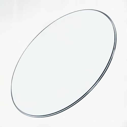 whalebee Round Clear Glass Table Top Sturdy Tempered Glass 20 24 28 32 36inch Round Table Glass Top Thick 8mm Sturdy Glass, Durable Tempered Glass with Antislip Pad, Smooth Edges