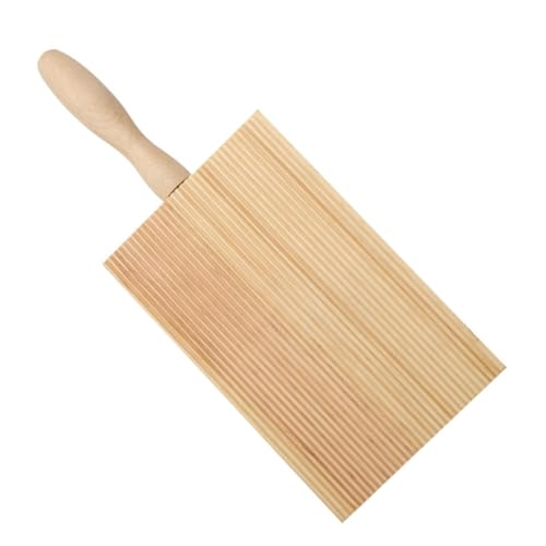 Ipetboom Tabla de Gnocchi de Madera para Hacer Pasta Herramienta Práctica y con Mango para Cavatelli y Otros Tipos de Pasta para Reuniones Familiares