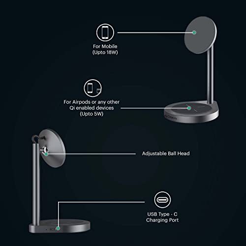 Image of Dailyobjects Surge [2In1] Universal Wireless USB Type C Charger for All Qi Enabled Devices Upto 20W Transmitter Coil with Type-C Pd-Compatible with iPhone Se /13 /12 /11 /X,8 /8+,Galaxy 20 /S20,Pc-Silver