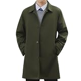 [VICALLED] トレンチコート メンズ 秋服 大きいサイズ スプリングコート 中長丈 冬春 ステンカラーコート 防シワ ビジネス 無地 シンプル