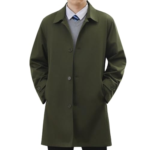 [VICALLED] トレンチコート メンズ 秋服 大きいサイズ スプリングコート 中長丈 冬春 ステンカラーコート 防シワ ビジネス 無地 シンプル - VICALLED - 商品画像