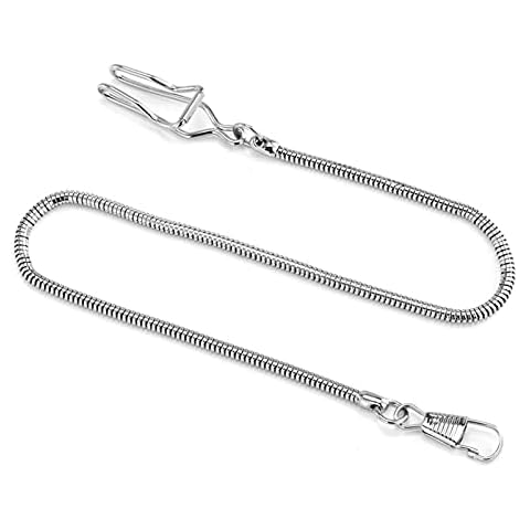 AdorabFruit Black/Silver/Rose Gold Fashion Retro Snake Chain Type Pocket Watch Chains (Color : Silver) Cover