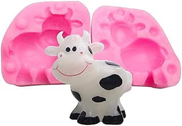 3D Animal Cattle Silicone Molds Fondant Chocolate Candy Cake Decorating Cupcake Topper Tools Polymer Clay Mould Cattle
