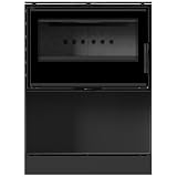 KRATKI Stufa a camino in acciaio Kari 70 Ø 150 8 kW spazio per legno rivestimento nero
