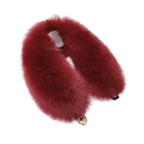 Collar de piel sintética para mujer, 53 cm, mullido, pelo sintético, bufanda de invierno, bufanda de piel de zorro, cuello de piel, calentador de cuello, bufanda con capucha, cuello de piel sintética