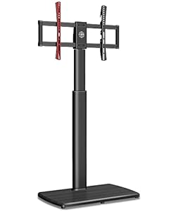 FITUEYES Support TV sur Pied avec Pied en Bois de 20 mm pour Ecran de 32 à 70 Pouces,Pied pour TV Pivotant 60° et 6 Réglages en Hauteur Max Capacité 40 KG Max VESA 600 x 400 mm
