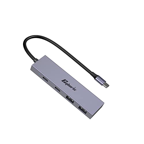 CYBORIS USB C Hub 4-Port, USB C to USB Adapter USB 3.1 Hub GEN2 10Gbps, USB C Splitter Thunderbolt 3 Compatible, PD100W Powered USB C Hub, USB-C Hub for Laptop, Mobile, Tablet, PC (0.6FT/0.2M)