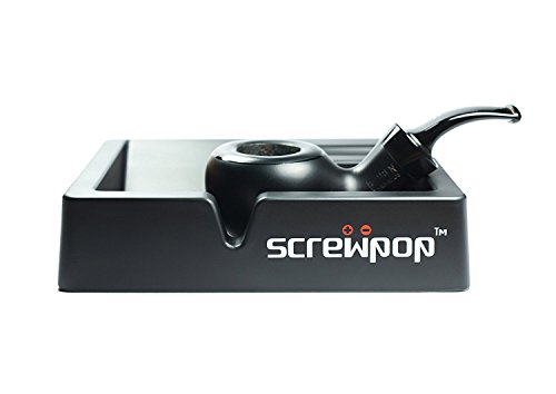 Screwpop 3Way Ashtray For Cigars, Cigarillos And Pipes Made From High Strength Industrial Black Melamine #TOP3