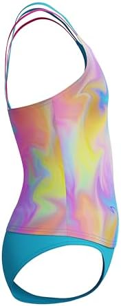 Speedo Girl's Two Piece Tankini Swimsuit Thin Strap Set for Girls Beach Swim