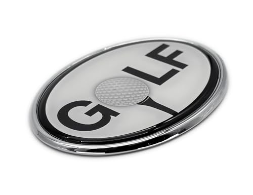Image of Elektroplate Golf Ball All Metal Emblem for Cars, Trucks, and All Auto | Universal Fit at 3.6 inch x 2.5 inch | Weatherproof