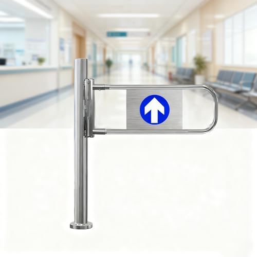 Cancello automatico a doppia battente a 180° in acciaio inox uso industriale apertura manuale sicura porta d'ingresso con montaggio a palo 100 cm x 100 cm resistente e affidabile controllo degli