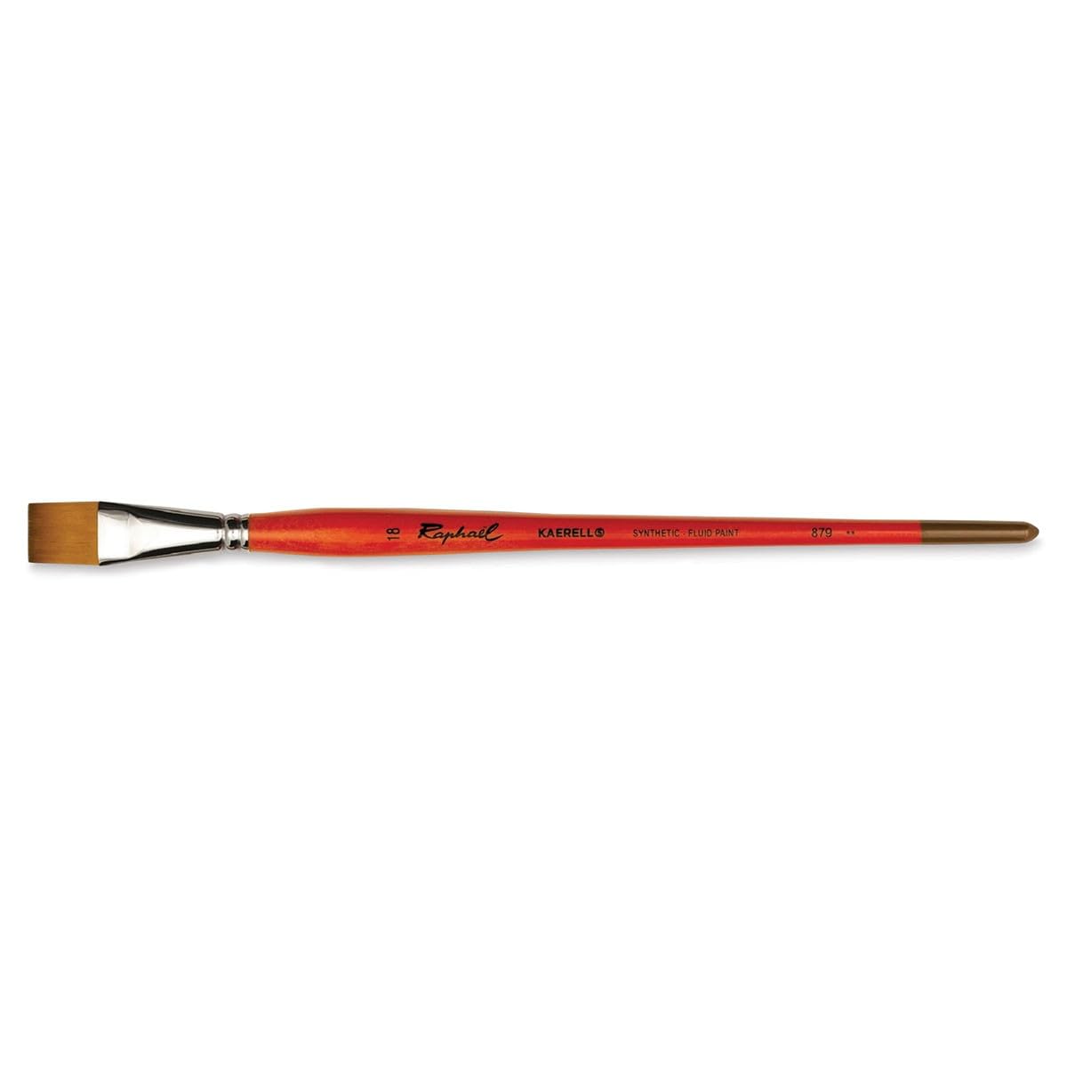 Raphael Kaerell Long Handle Oil & Acrylic Brush, Flat, 18, Natural