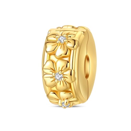 Clip Spacer Charm Fit Pandora Bracelet White Copper Stopper Charms Hypoallergenic Jewelry DIY Gifts for Women