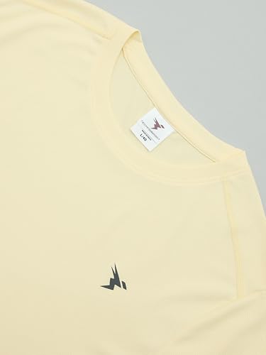 Image of TECHNOSPORT Men's Slim Fit Polyester Activewear Sports T-Shirt with Moisture-Wicking Comfort for Workout, Running & Gym