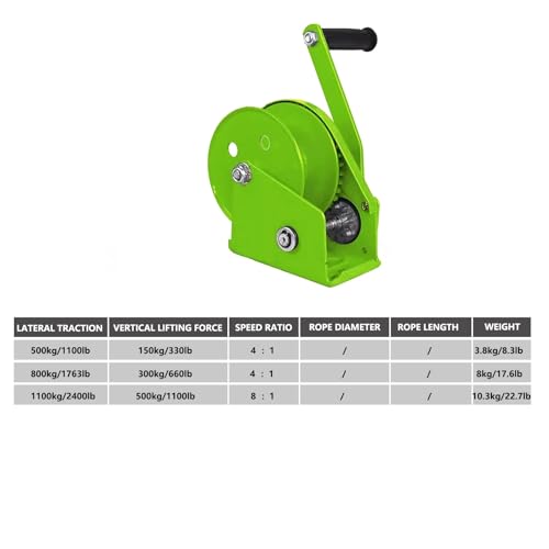 Winche manual para remolque 500kg/1100lb bi-direccional miniatura 2