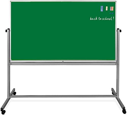 Provizon Ultima Series Combo Pack of Both Side/Double Side 6x4 Feet Magnetic Green Chalk Board with Aluminum Frame and 360° Revolving & Portable Board Stand with Movable Wheels-image-39