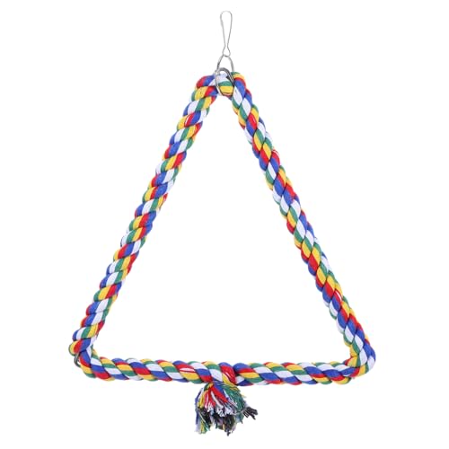Gatuida Colorful Triangle Swing Bird for Parrots Climbing Ladder for Pet Training Encourages Balance and Coordination for Cockatiels and Parakeets