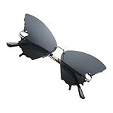 ARTIBETTER Butterfly Rimless Women Sunglasses Vintage Fashion Colorful Lens Party Eyewear for Photo and Performance