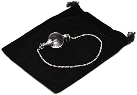 Healing Crystal India Clear Quartz Ball Healing Heart Crystal Dowsing Divination Pendulum 
