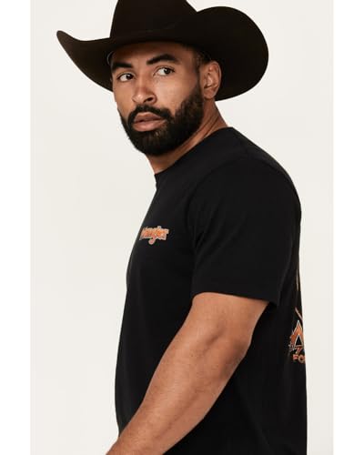 Wrangler Men's Boot Barn Bucking Cowboy Short Sleeve Graphic T-Shirt Black US3