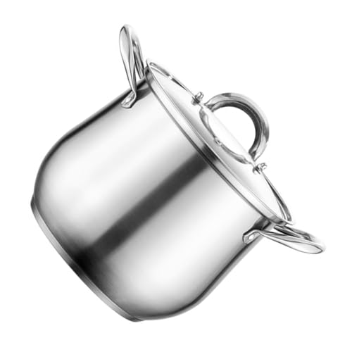 Cabilock Olla Sopera De Acero Inoxidable Resistente De Gran Capacidad Para Cocinar Con Tapa Utensilios De Cocina Para El Hogar Fáciles De Limpiar