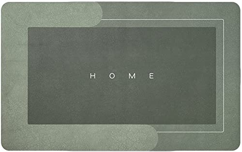 ZooTng Badematte Super Absorbent Floor Mat Microfibre Bath Mats Soft Non Slip Quick Dry Waschbar Easy to Clean für Home, Badezimmer, Dusche und Küche,40 x 60 cm,Rectangular-Green Cover