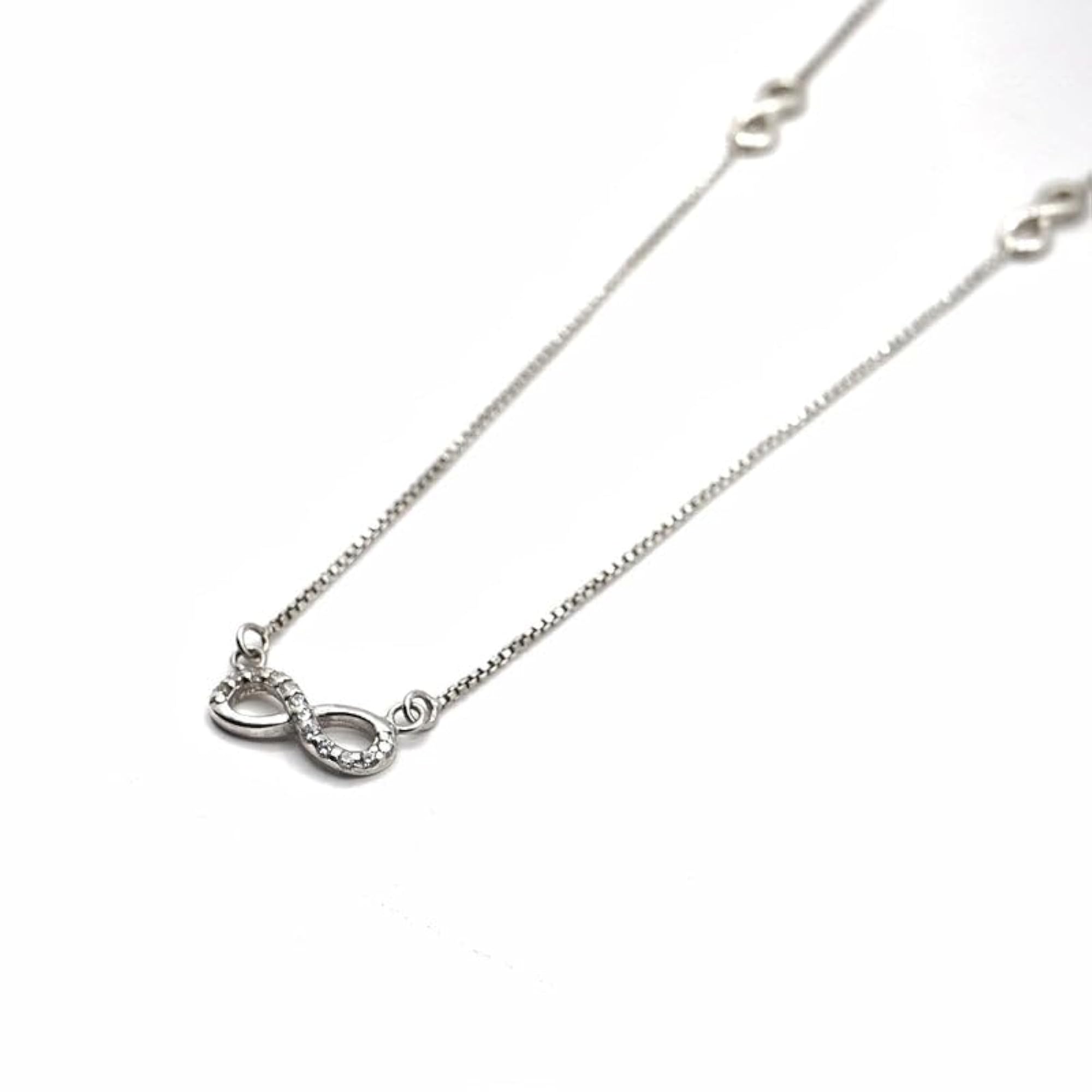 Women's 925 Pure Silver Infinity Necklace, Symbolic Gift