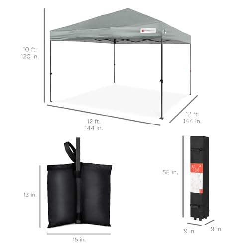 Best Choice Products SKY7838 12X12Ft 1-Person Setup Pop Up Canopy Tent Instant Portable Shelter W/ 1-Button Push thumb #7