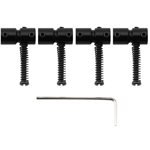 Musiclily Pro 19mm Steel Bass Bridge Saddles, Black 4 Pcs | for 4-String P Bass and J Bass