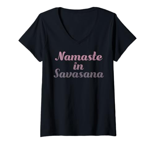 Womens Trendy Namaste In Savasana Boho V-Neck T-Shirt