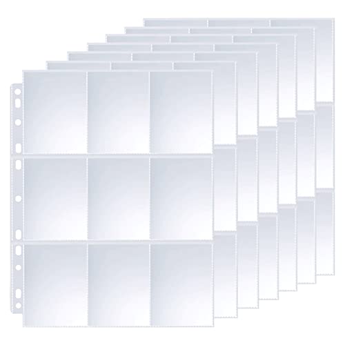 Sammelkarten hüllen 720 Taschen Karten Hüllen Standard-Größe, Sammelmappe, Neutral, Transparent Sammelkarten Folien für eine Vielzahl von Ringbücher Cover