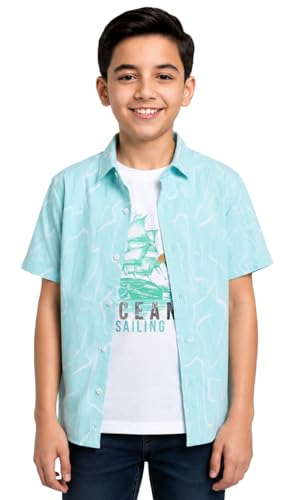 Image of CAVIO Boys Printed Shirt and T-Shirt Regular Fit Casual Half Sleeve