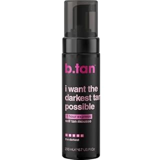 b.tan Ultra Dark Self Tanner Mousse | I Want The Darkest Tan Possible - Fast, 1 Hour Express Sunless Tanning Foam, Golden Bronzing Glow, Face & Body, No Fake Tan Smell, Vegan, Cruelty Free, 6.7 Fl Oz